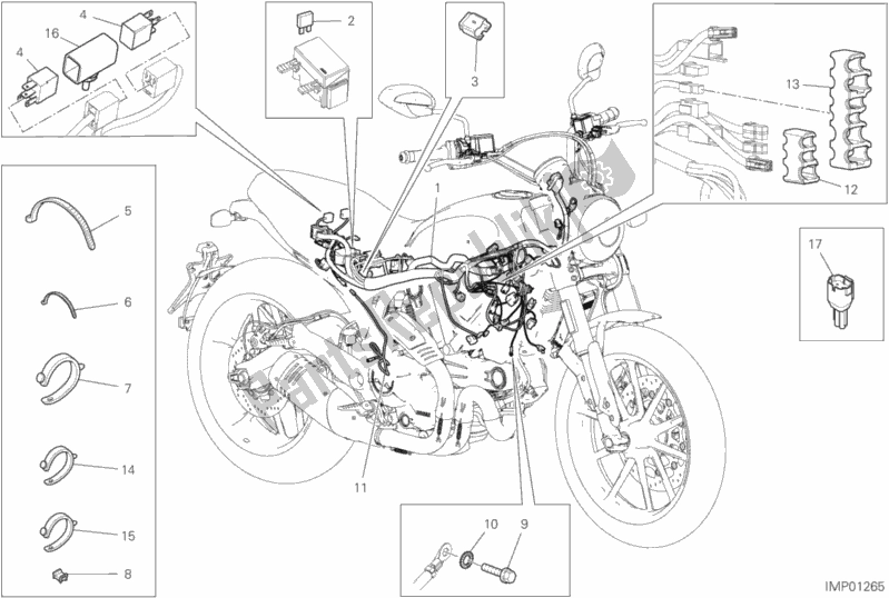 Todas as partes de Sistema Elétrico Do Veículo do Ducati Scrambler Icon Dark USA 803 2020